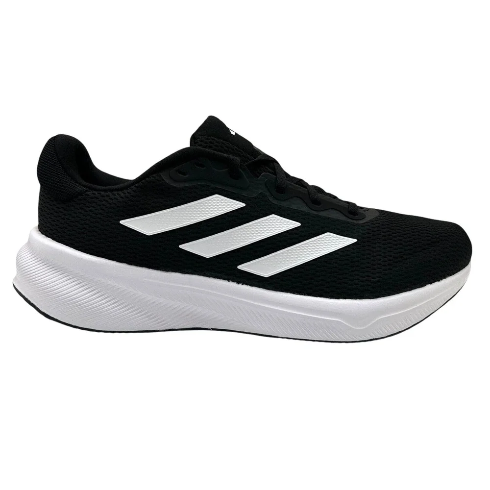 adidas Mens Response Running Shoe Size 9 Black/White Lace up Sneakers IH6007‎